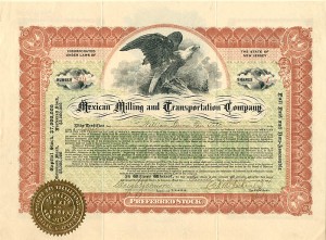 Mexican Milling and Transportation Co. - Stock Certificate